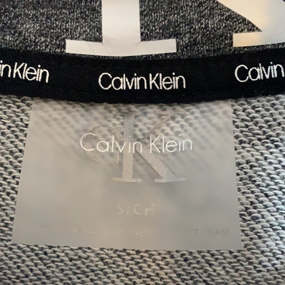 Calvin Klein Logo Half-Zip Pullover Black Heather, sz Small - Picture 6 of 7